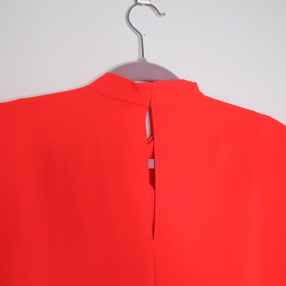 AMANDA UPRICHARD Fabienne Sleeveless Top Pleated Flowy Crimson Red Women's M - Picture 8 of 10